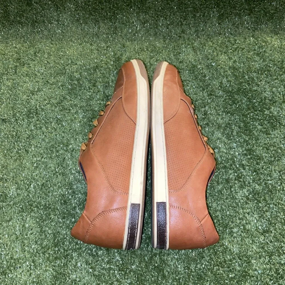 Jousen Milan Men’s 14 Brown Leather Lace-Up Shoes Sneakers Round Toe